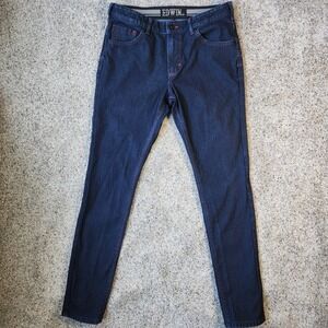 Edwin JERSEYS Edge Slim Straight Jeans Men's 32 Dark Wash Stretch Denim Japan